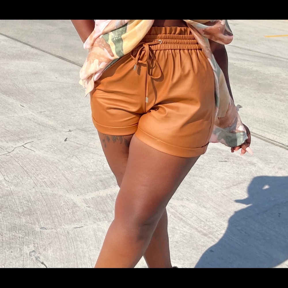 High Waist Paper Bag Shorts
